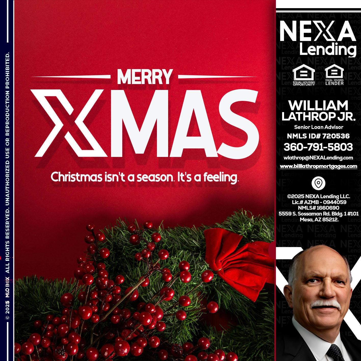 merry xmas - Bill Lathrop -Senior Loan Advisor