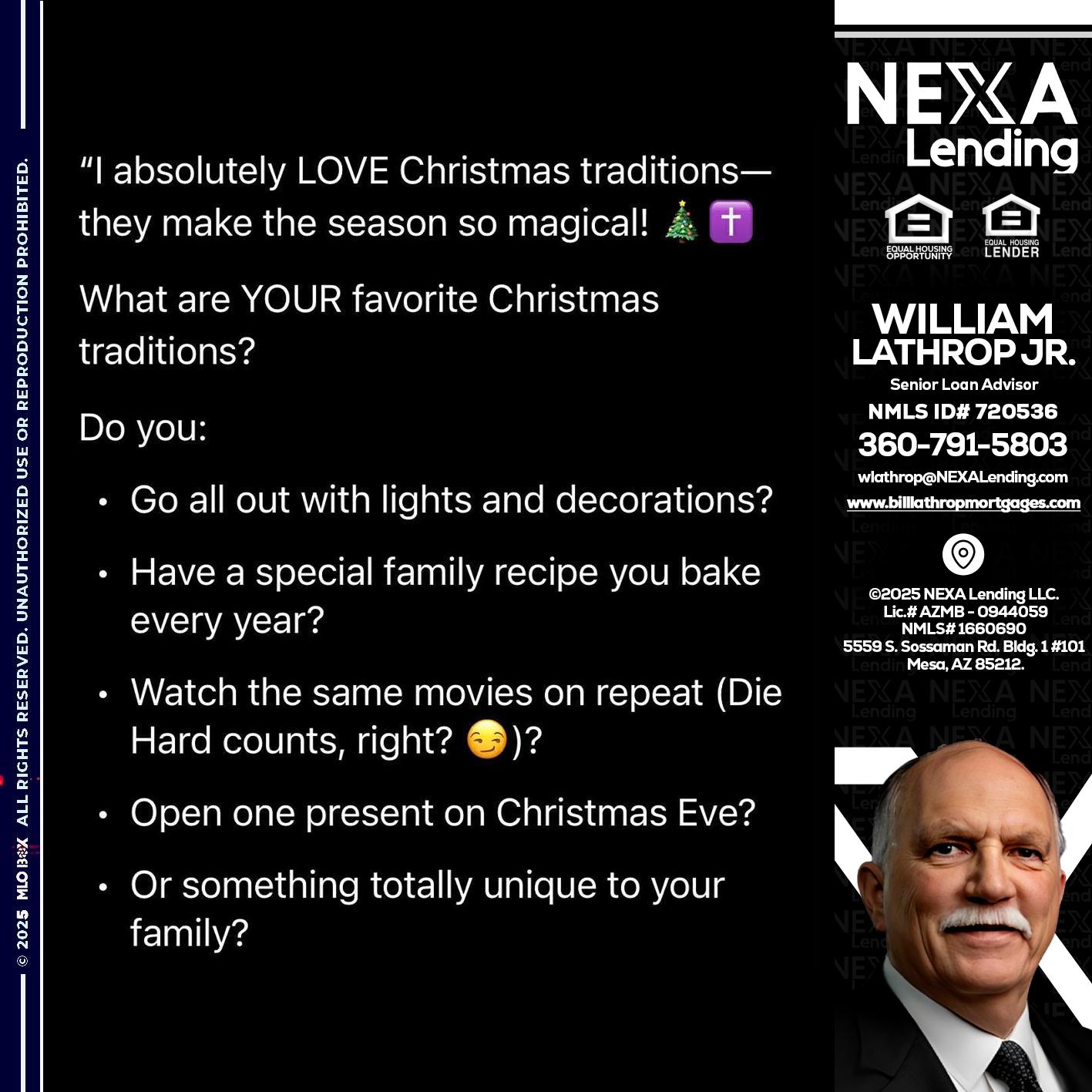 I love christmas - Bill Lathrop -Senior Loan Advisor