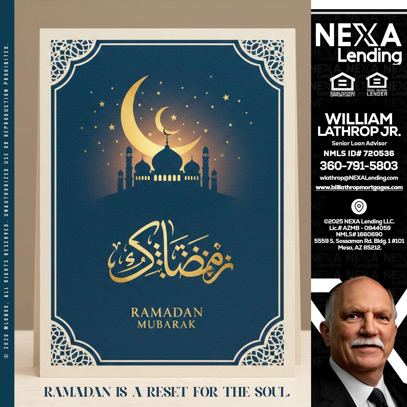HAPPY RAMADAN - Bill Lathrop -Senior Loan Advisor