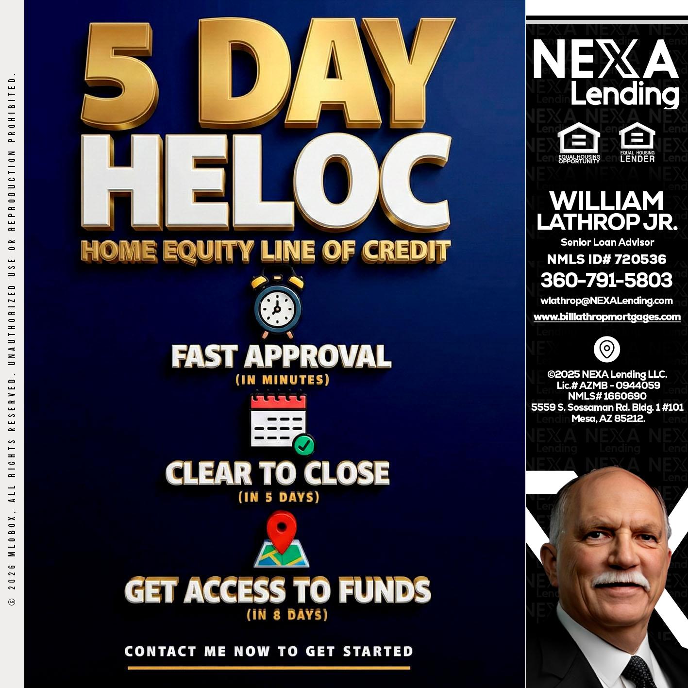 5 day hello - Bill Lathrop -Senior Loan Advisor