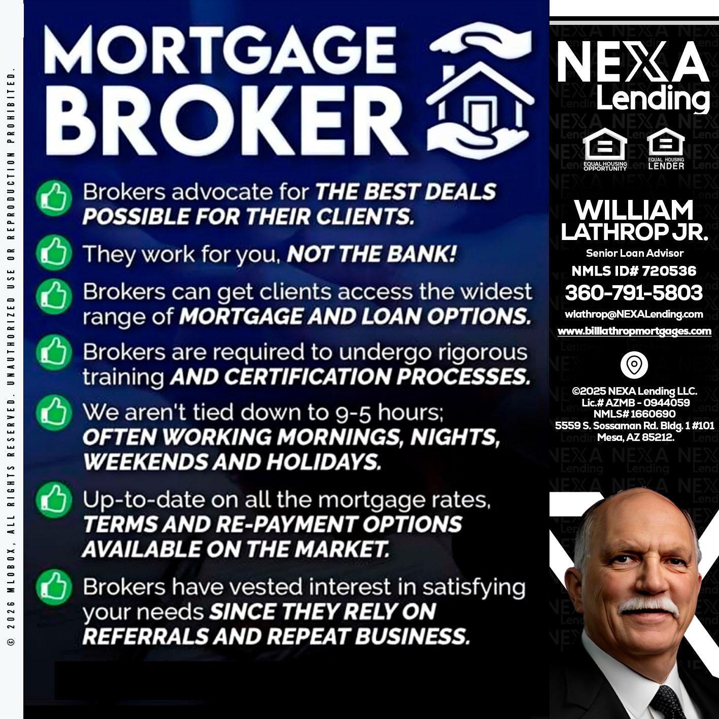 MORTGAGE BROKER - Bill Lathrop -Senior Loan Advisor