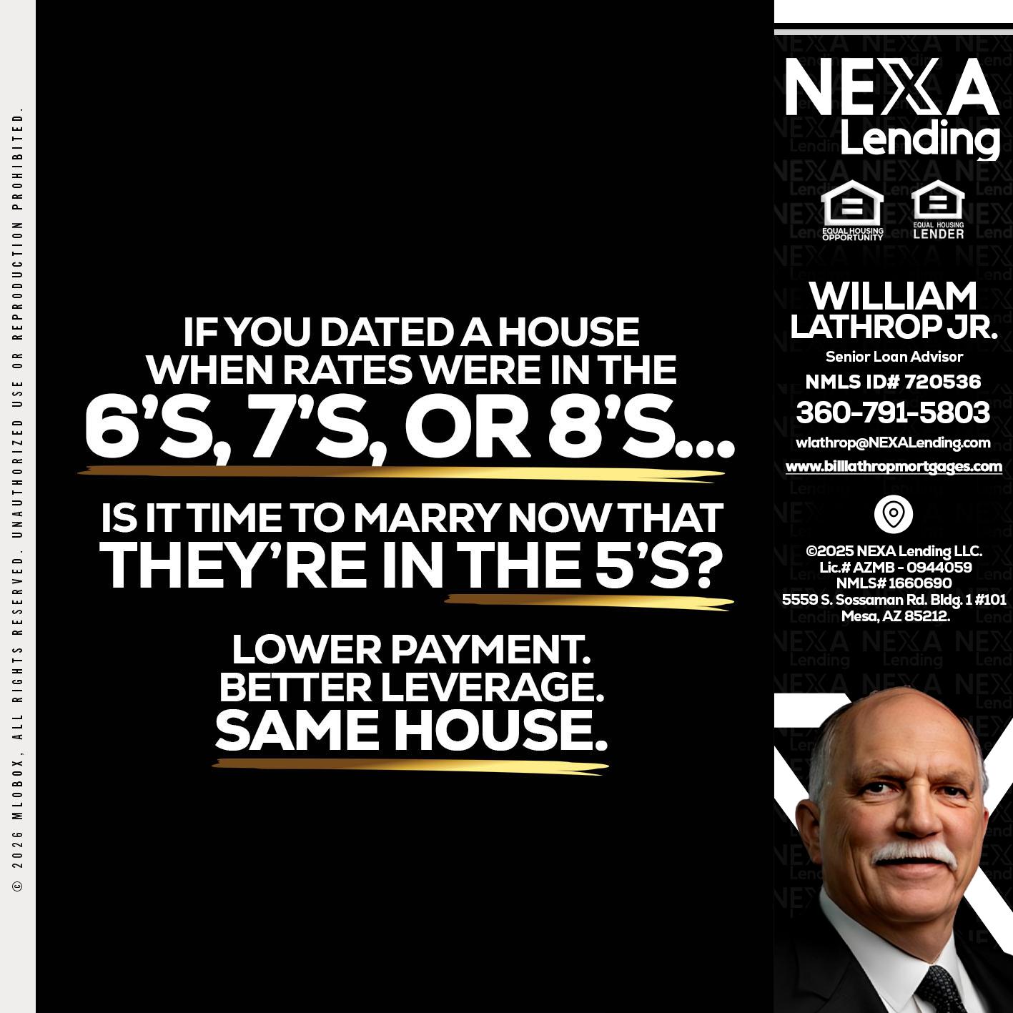 if you dated a house - Bill Lathrop -Senior Loan Advisor