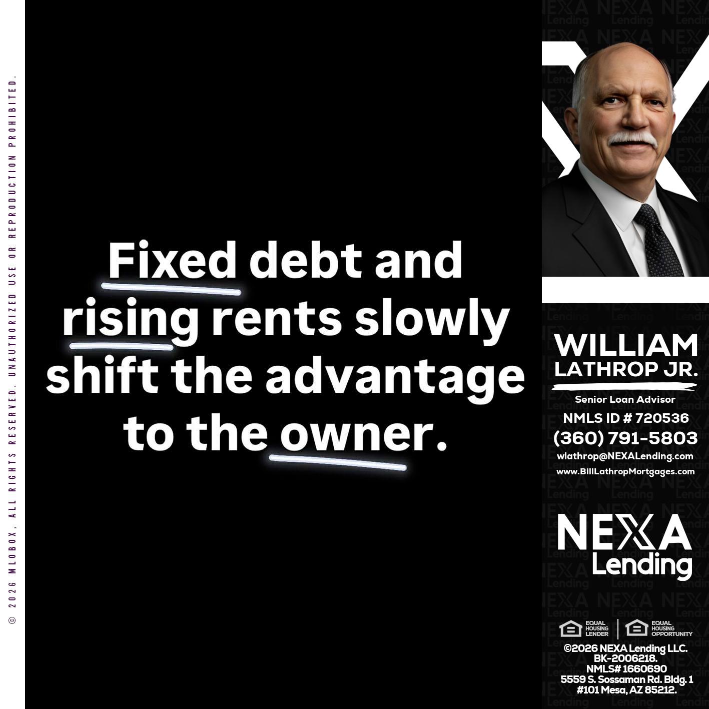FIXED DEBT - Bill Lathrop -Senior Loan Advisor