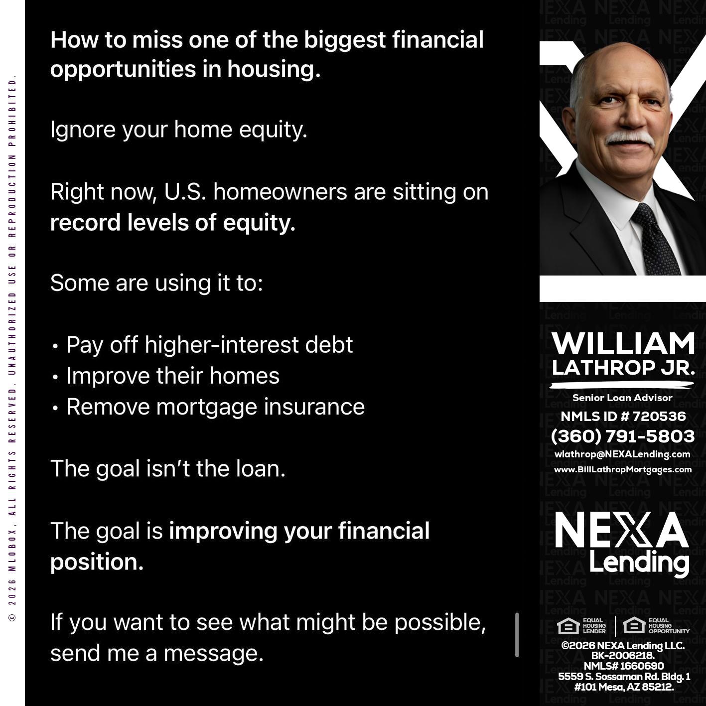 how to miss - Bill Lathrop -Senior Loan Advisor