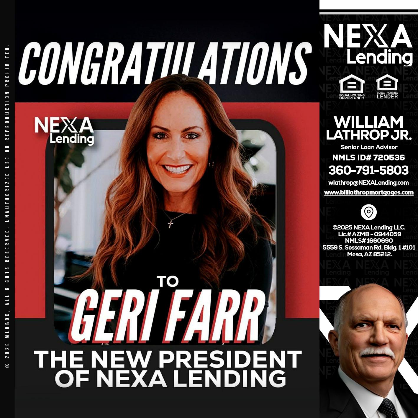 CONGRATULATIONS - Bill Lathrop -Senior Loan Advisor