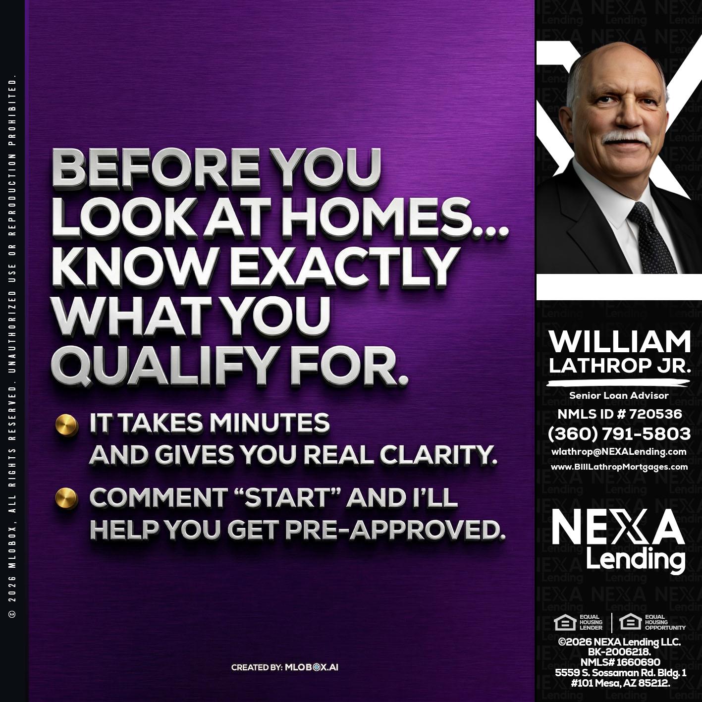 BEFORE YOU - Bill Lathrop -Senior Loan Advisor