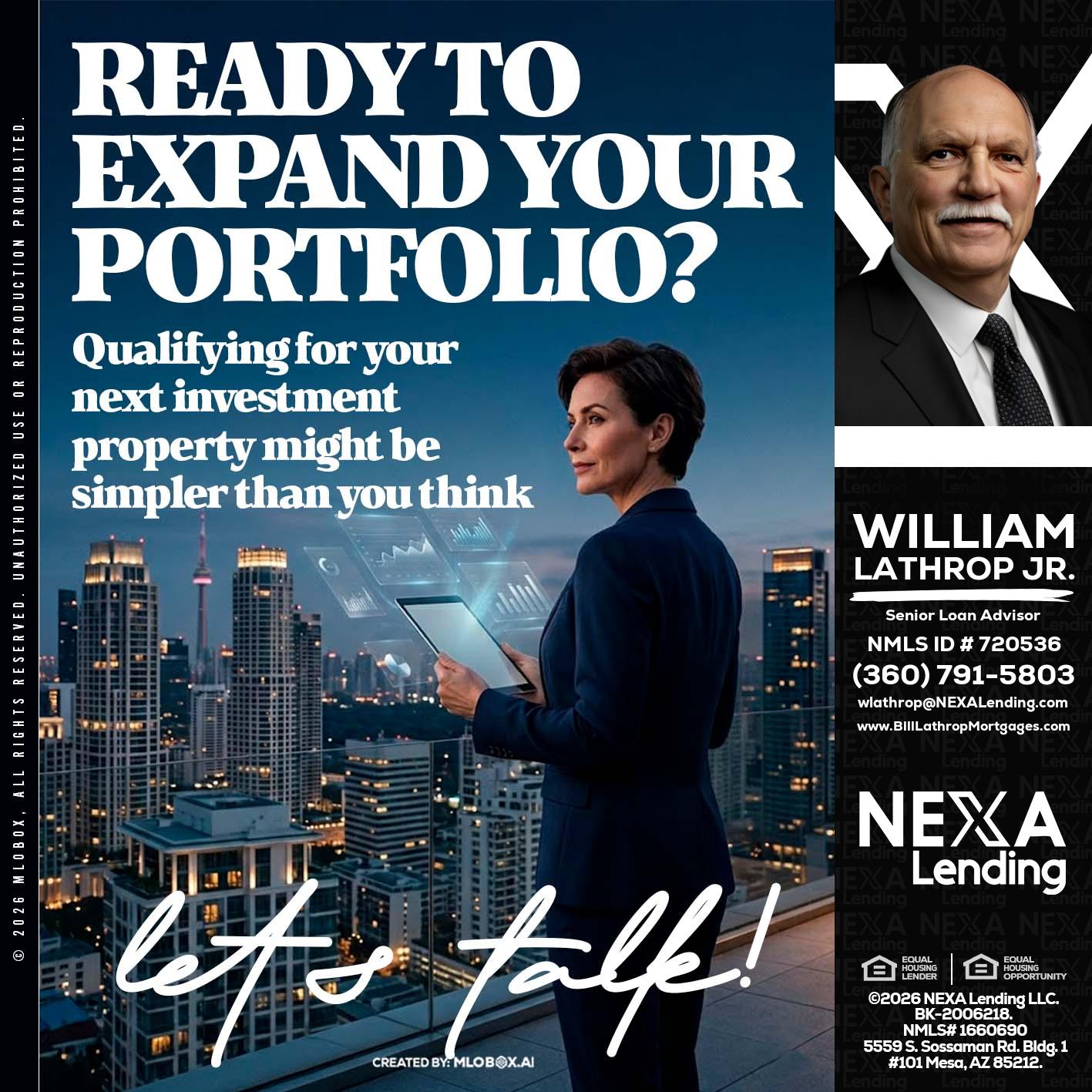 READY TO EXPAND - Bill Lathrop -Senior Loan Advisor
