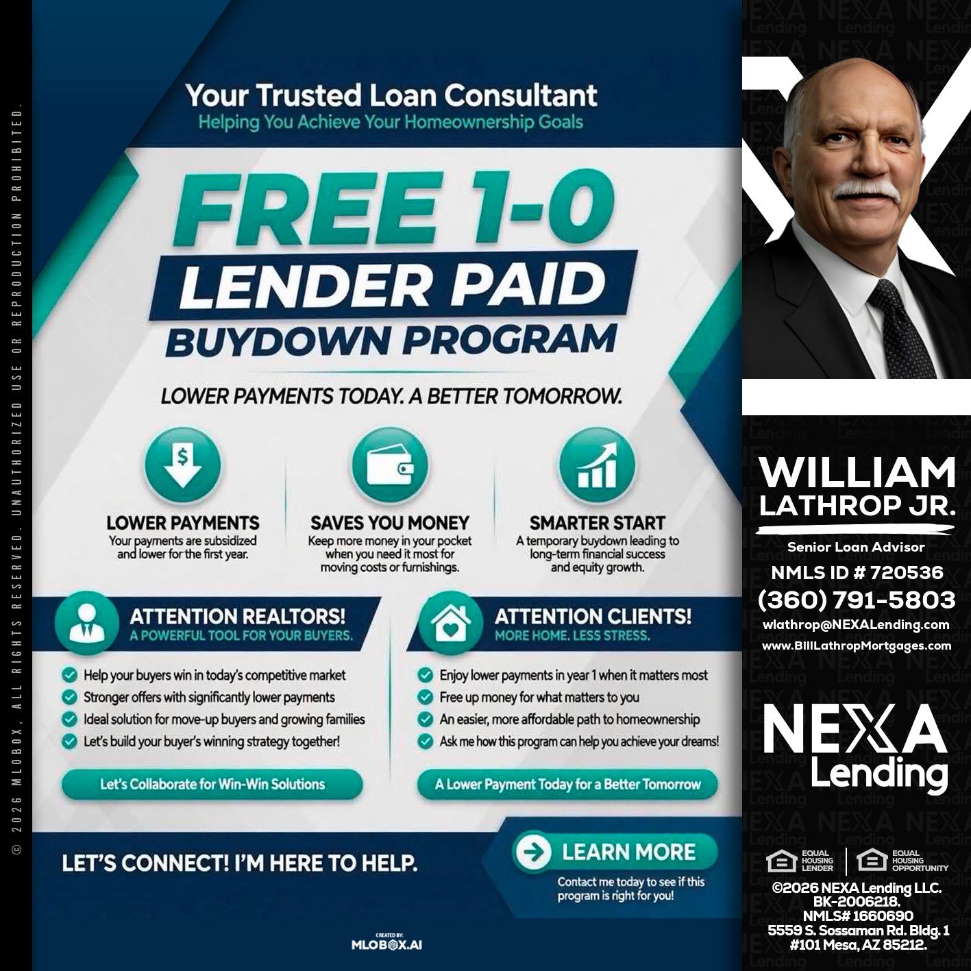 FREE 1-0 - Bill Lathrop -Senior Loan Advisor
