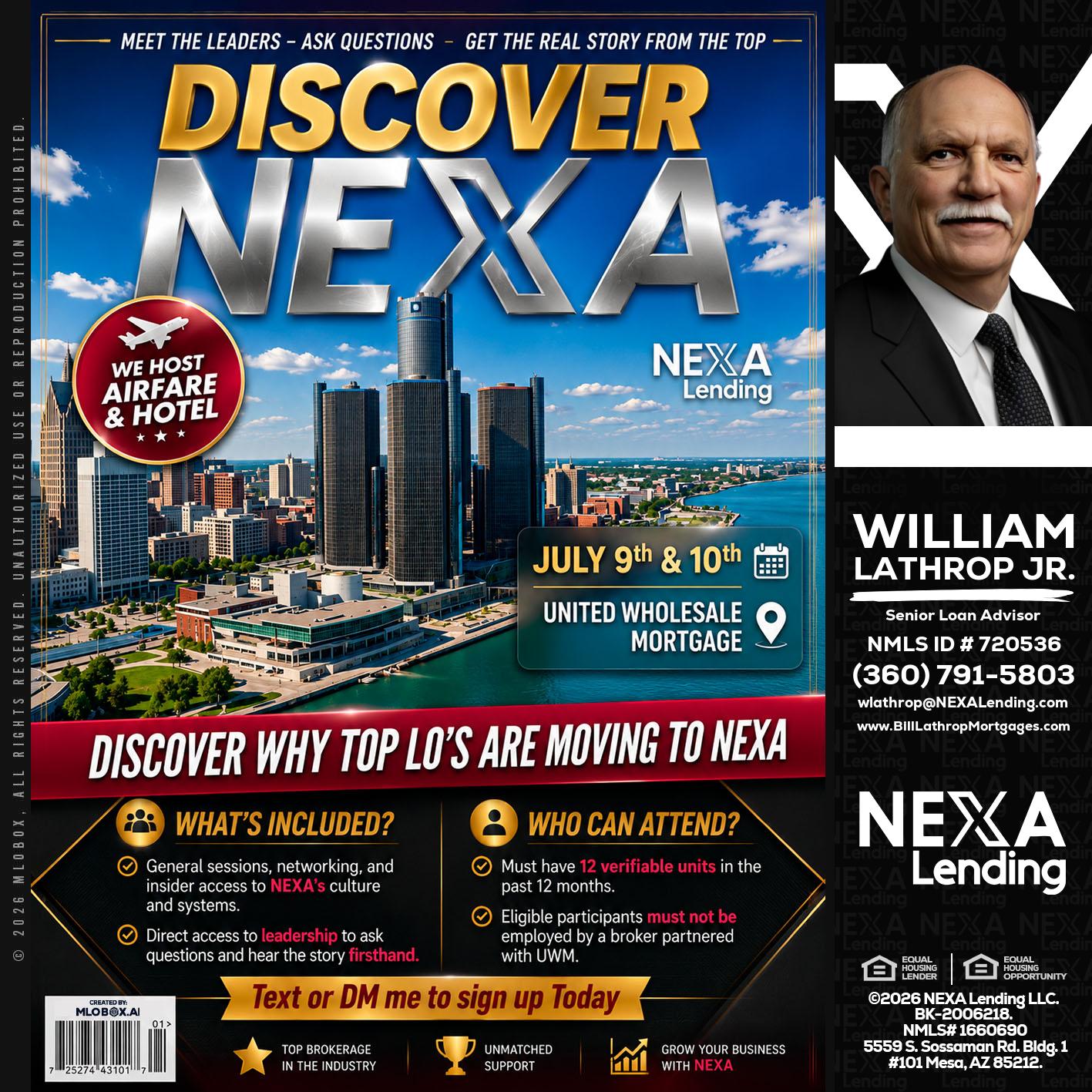 DISCOVER NEXA - Bill Lathrop -Senior Loan Advisor