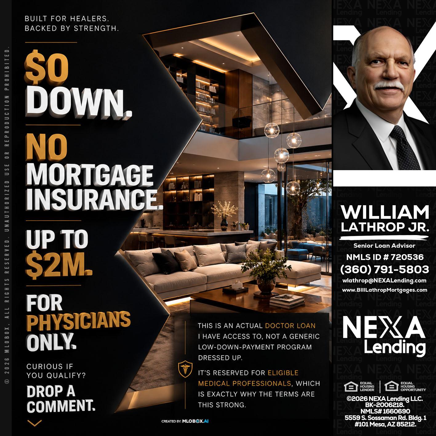$0 DOWN - Bill Lathrop -Senior Loan Advisor
