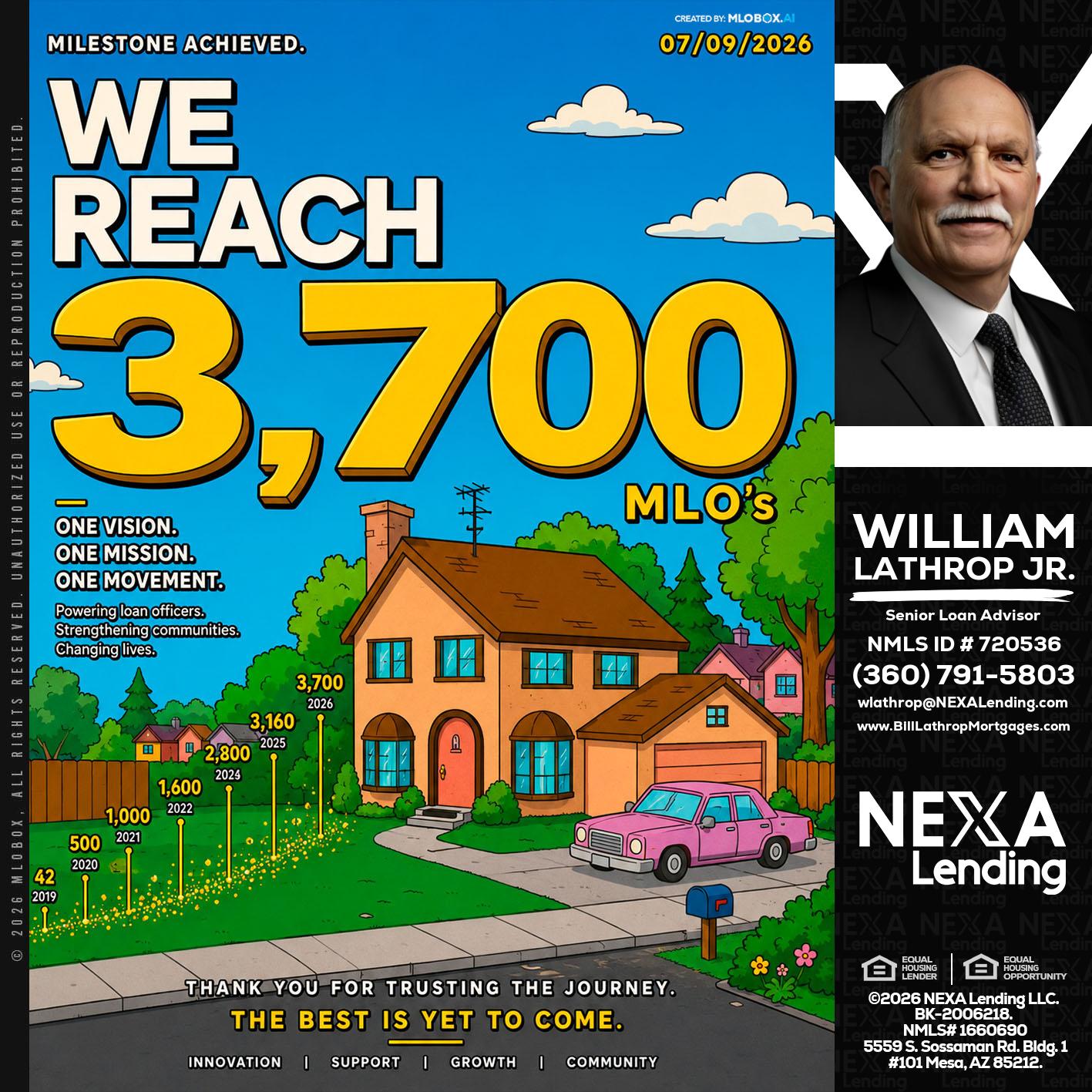 3,700 MLO's - Bill Lathrop -Senior Loan Advisor