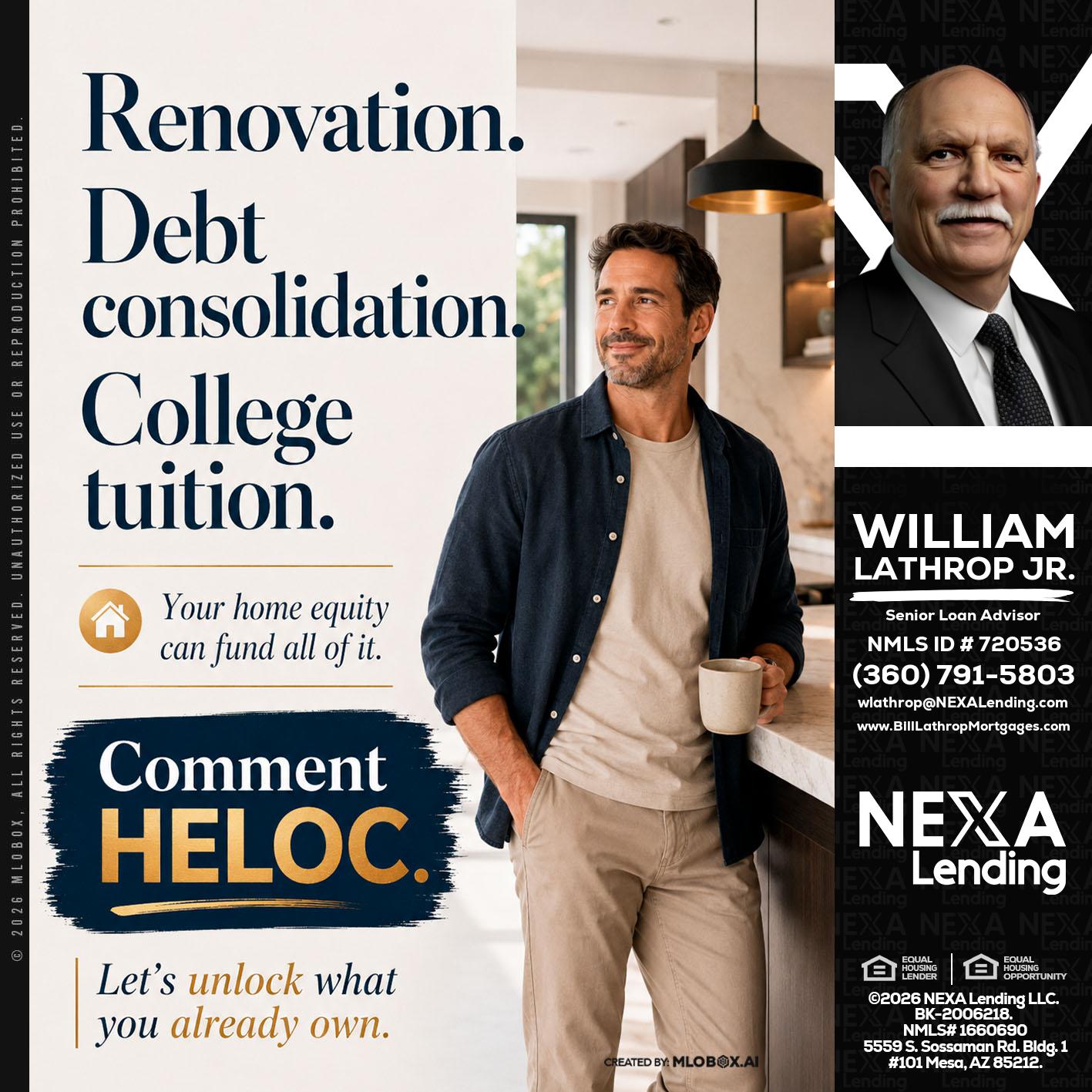RENOVATION DEBT - Bill Lathrop -Senior Loan Advisor