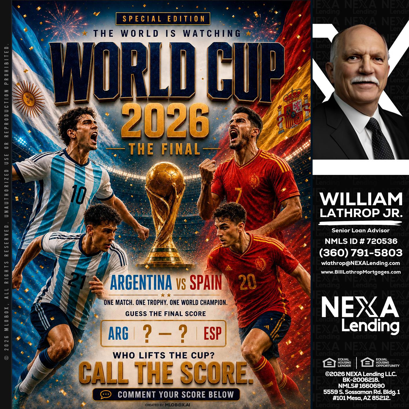 World Cup 2026 finals - Bill Lathrop -Senior Loan Advisor