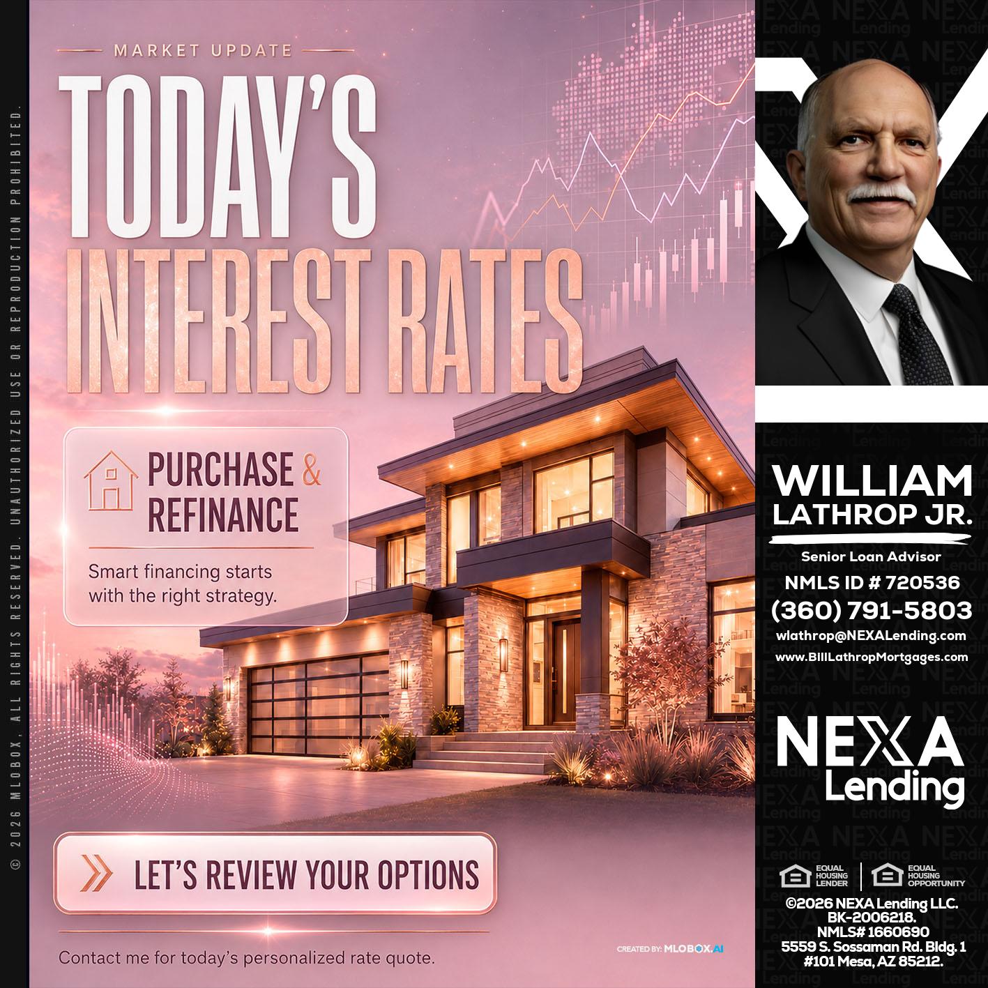 todays interest rates - Bill Lathrop -Senior Loan Advisor