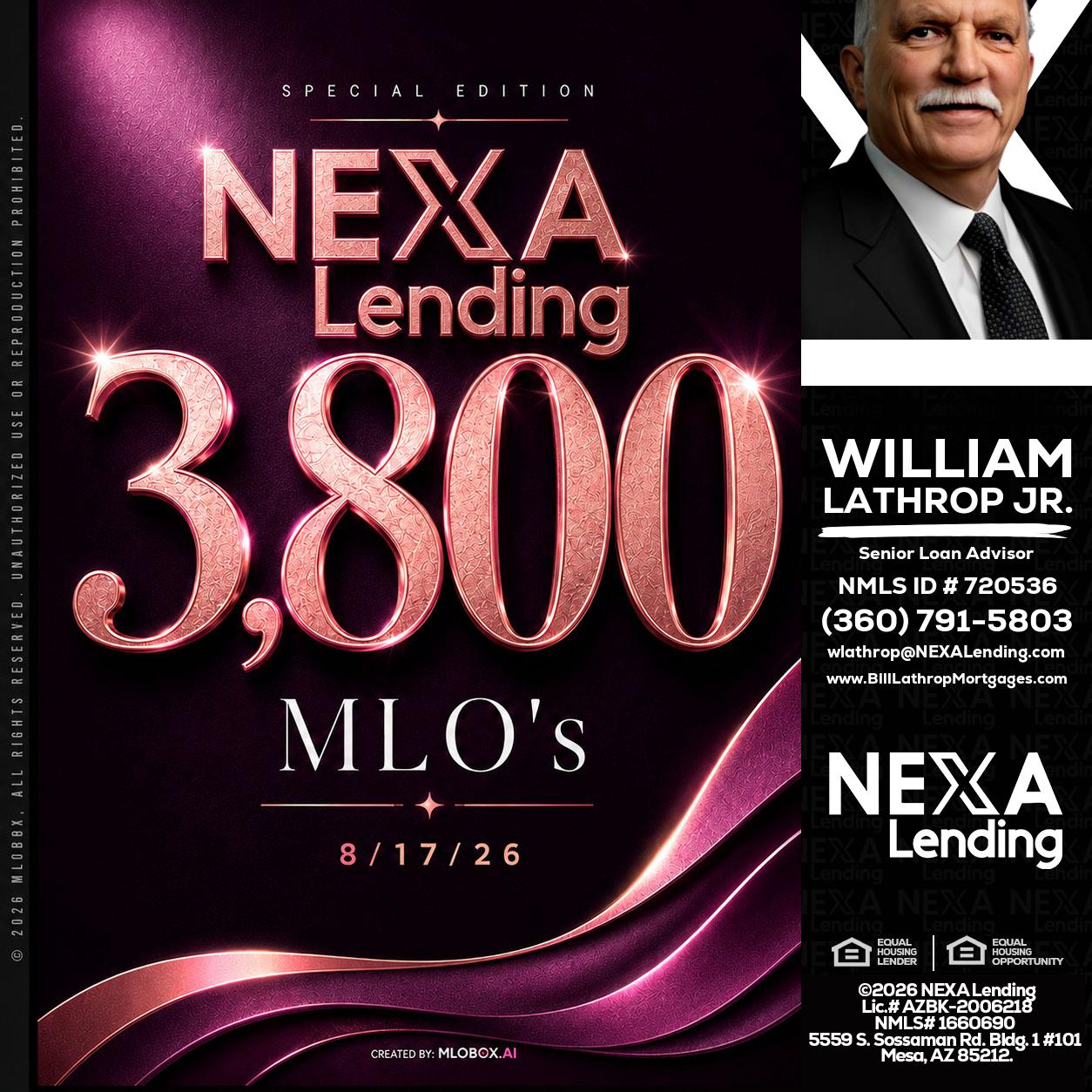 3800 MLOs - Bill Lathrop -Senior Loan Advisor