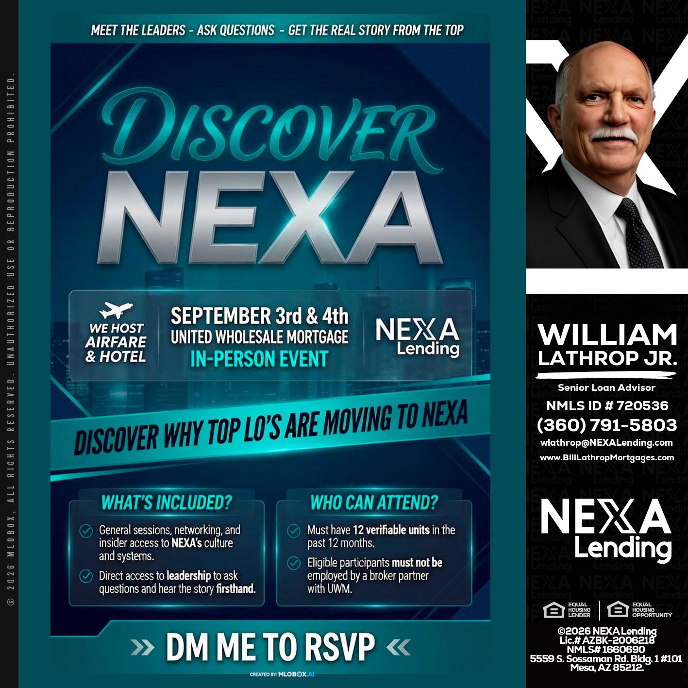 DISCOVER NEXA - Bill Lathrop -Senior Loan Advisor