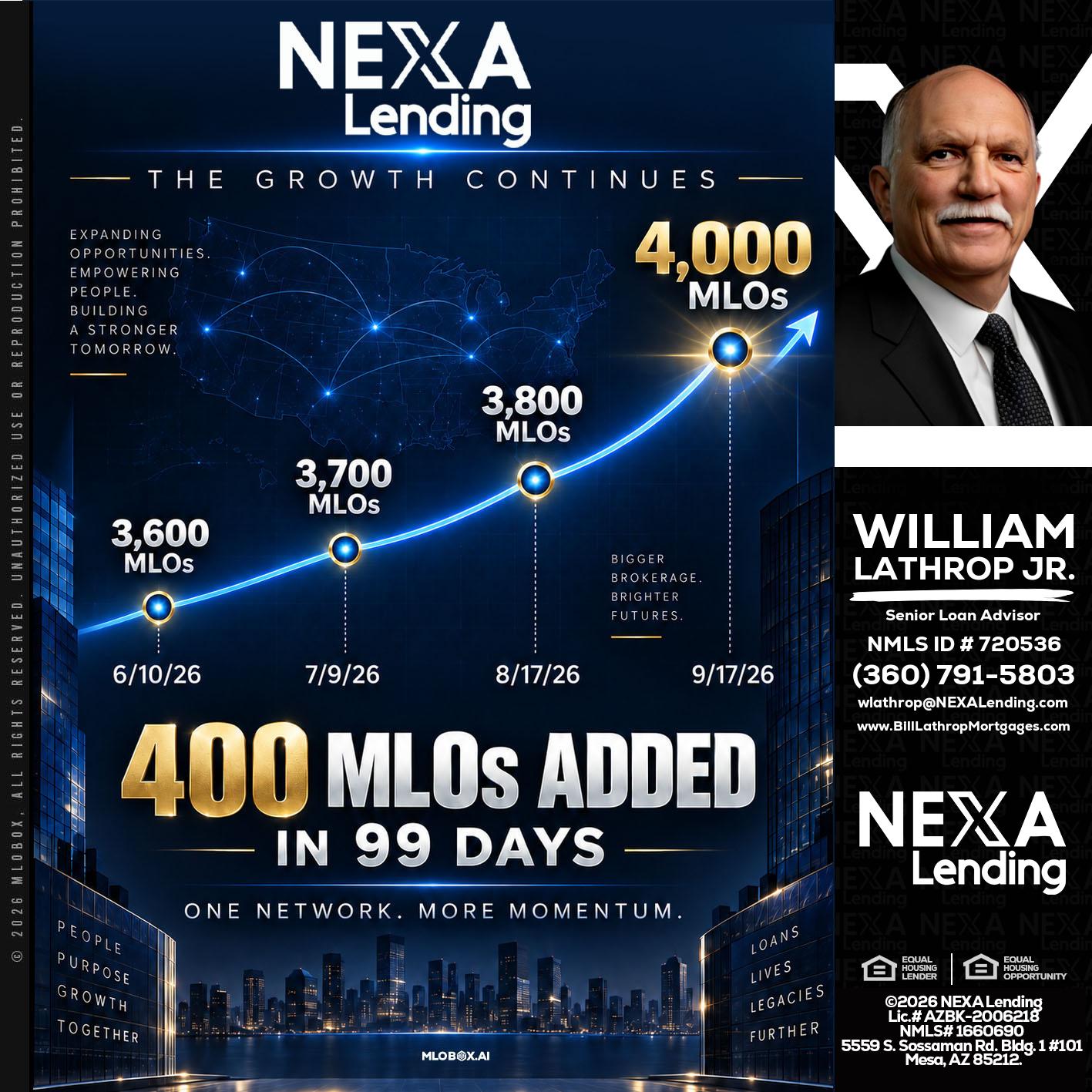 NEXA Lending 4000 MLOs - Bill Lathrop -Senior Loan Advisor