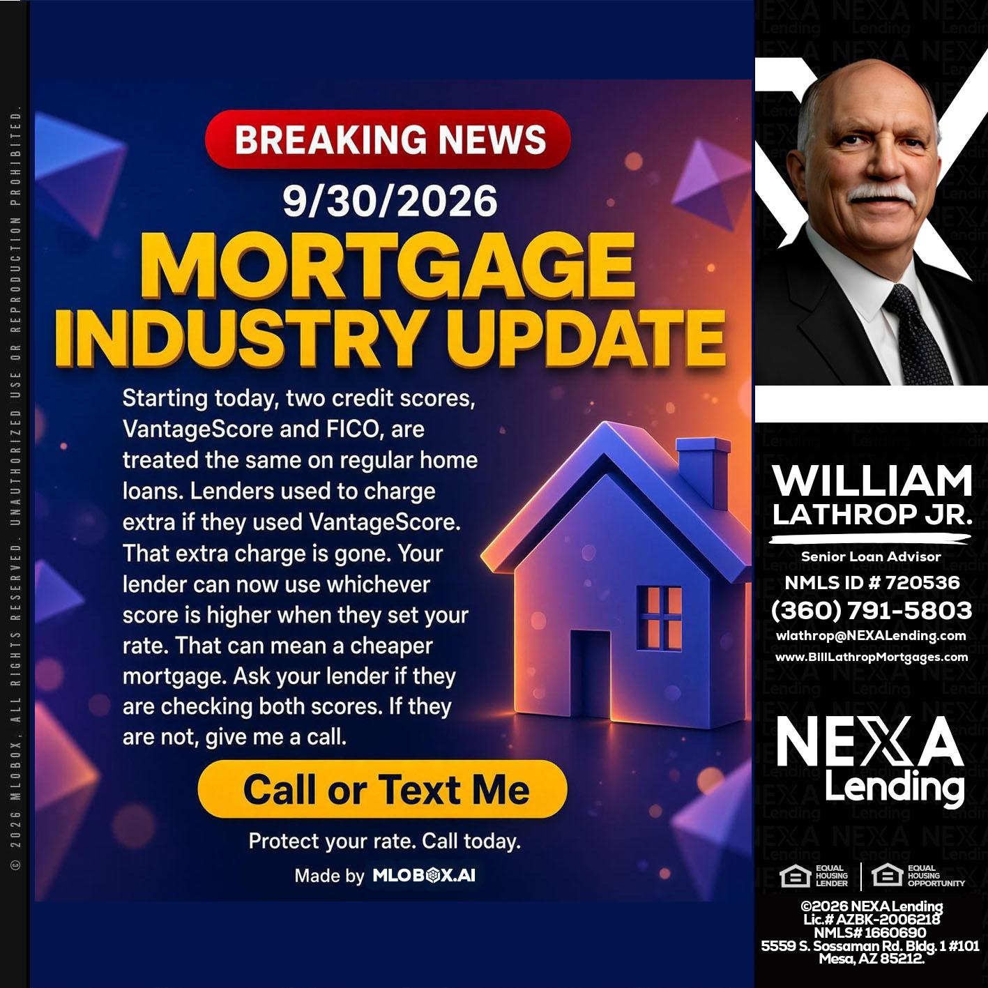 BREAKING NEWS - Bill Lathrop -Senior Loan Advisor