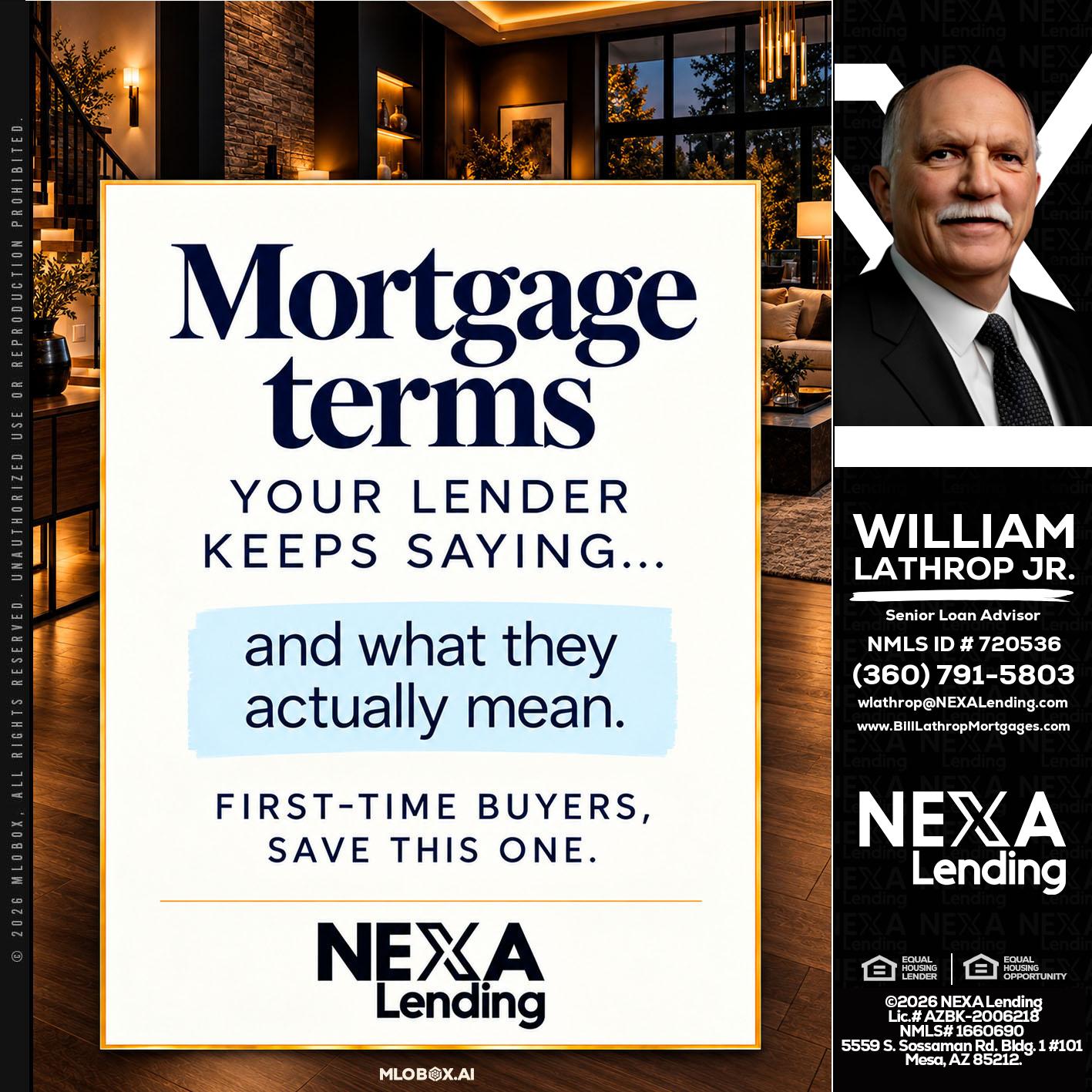mortgage terms - Bill Lathrop -Senior Loan Advisor