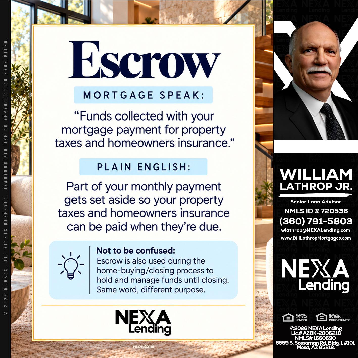 ESCROW - Bill Lathrop -Senior Loan Advisor